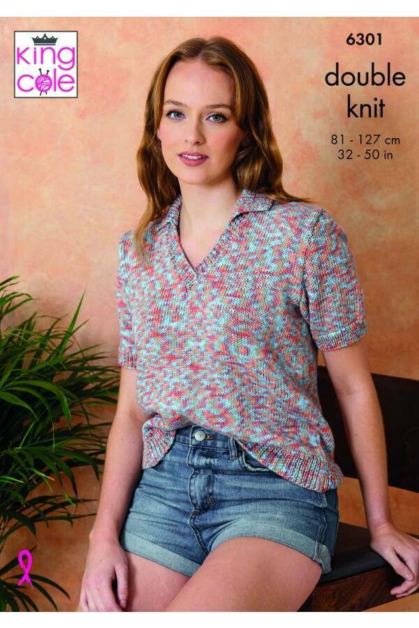 King Cole 6301 Ladies Tops in Cottonsoft Crystal DK Leaflet