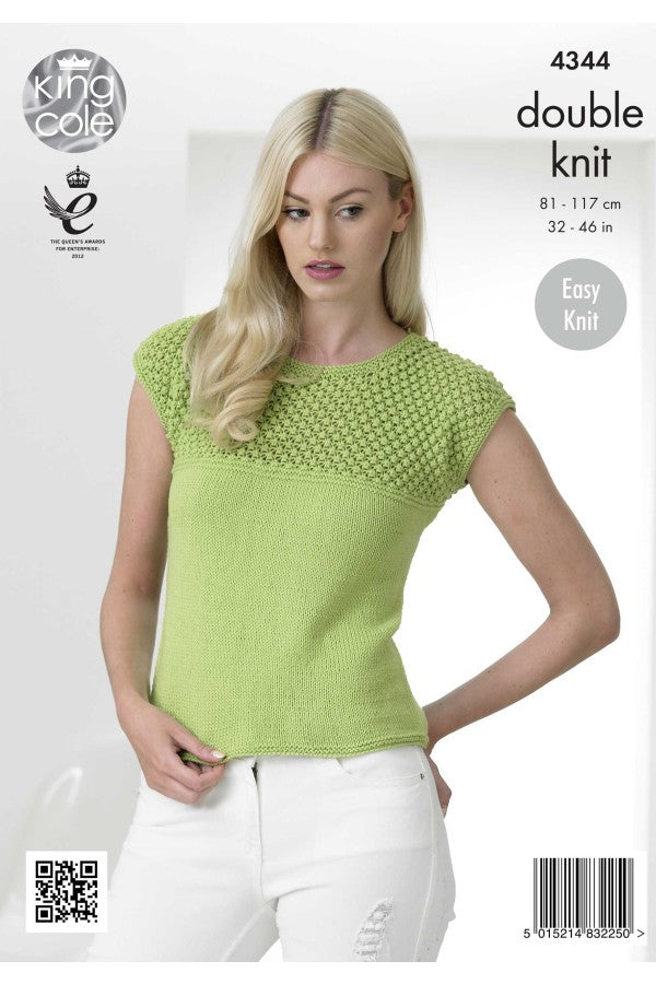 King Cole 4344 Tops in Cottonsoft DK Leaflet