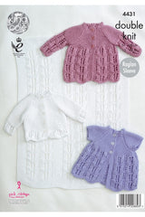 King Cole 4431 Matinee Coat, Cardigan and Blanket in Cottonsoft DK Leaflet