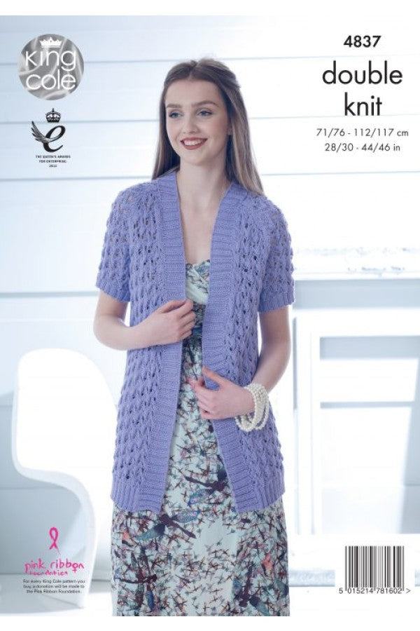 King Cole 4837 Cardigans in Cottonsoft DK Leaflet