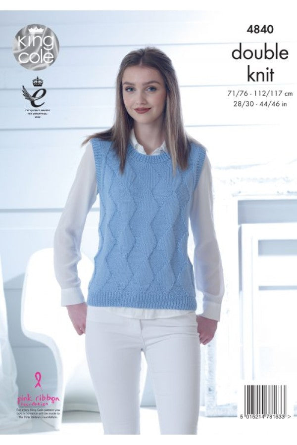 King Cole 4840 Slipover and Sweater in Cottonsoft DK Leaflet