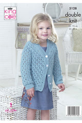 King Cole 5128 V & Round Neck Cardigans in Cottonsoft DK Leaflet