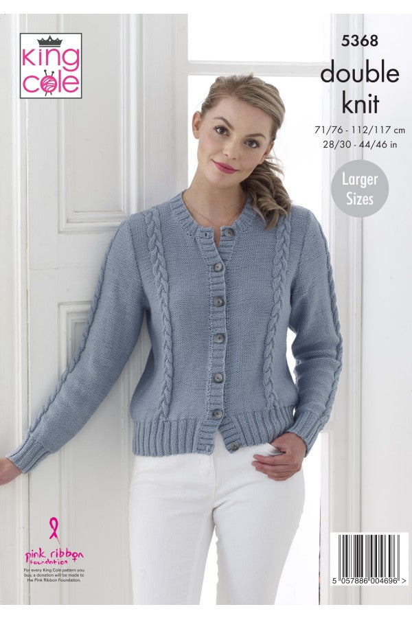 King Cole 5368 Sweater and Cardigan in Cottonsoft DK Leaflet