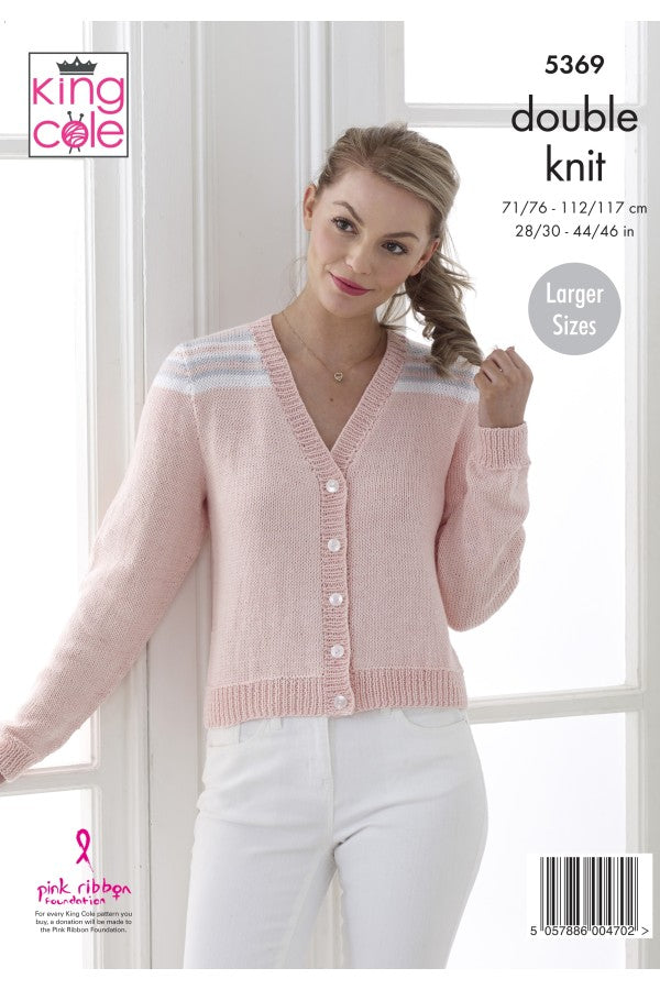 King Cole 5369 Cardigan and Waistcoat in Cottonsoft DK Leaflet