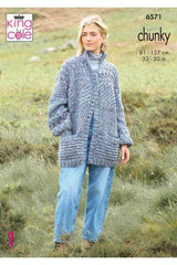 King Cole 6571 Jackets in Dalesway Moors Chunky Leaflet