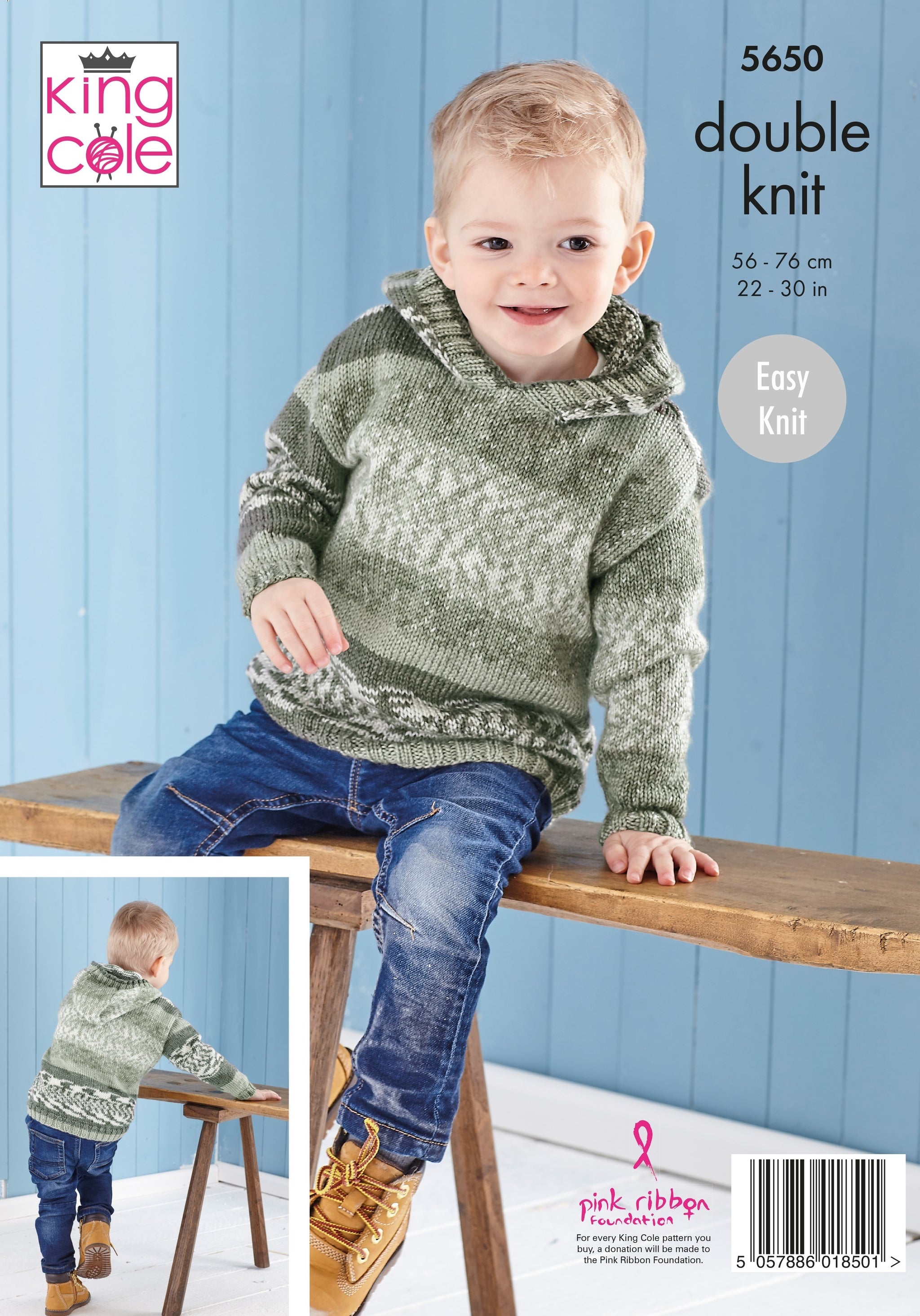 King Cole 5650 Sweater and Hoodie in Fjord DK Leaflet