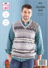 King Cole 5651 Men Sweater and Tank Top in Fjord DK Leaflet