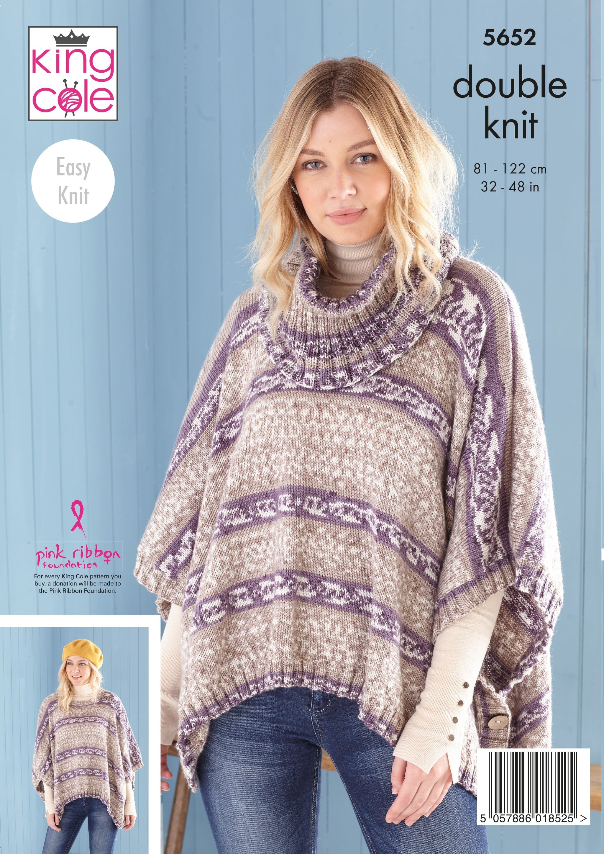 King Cole 5652 Ladies Poncho, Snood and Shawl in Fjord DK leaflet