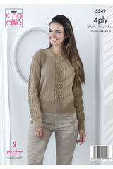 King Cole 5349 Top and Sweater in Merino Blend 4 Ply Leaflet