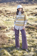 King Cole 5904 Ladies Round and V Neck Sweaters in Nordic Chunky Leaflet
