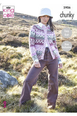 King Cole 5906 Sweater and Cardigan in Nordic Chunky Leaflet