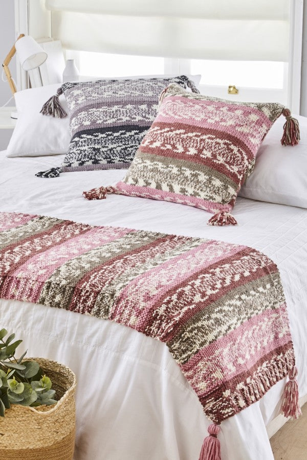 King Cole 5909 Blanket, Bed Runner and Cushion Cover in Nordic Chunky Leaflet