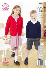 King Cole 5541 V and Round Neck Cardigans and Sweaters in Pricewise DK Leaflet