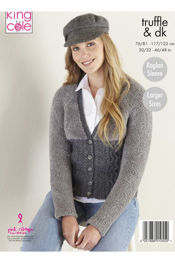 King Cole 5513 Sweater and Cardigan in Truffle and Merino DK Leaflet