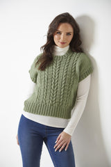King Cole 6020 Sleeveless Tops in Wool Aran Leaflet