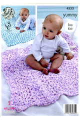 King Cole 4533 Blankets in Yummy Chunky Leaflet