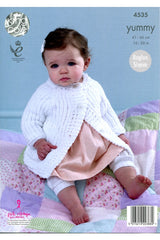 King Cole 4535 Babies Jackets in Yummy Chunky Leaflet