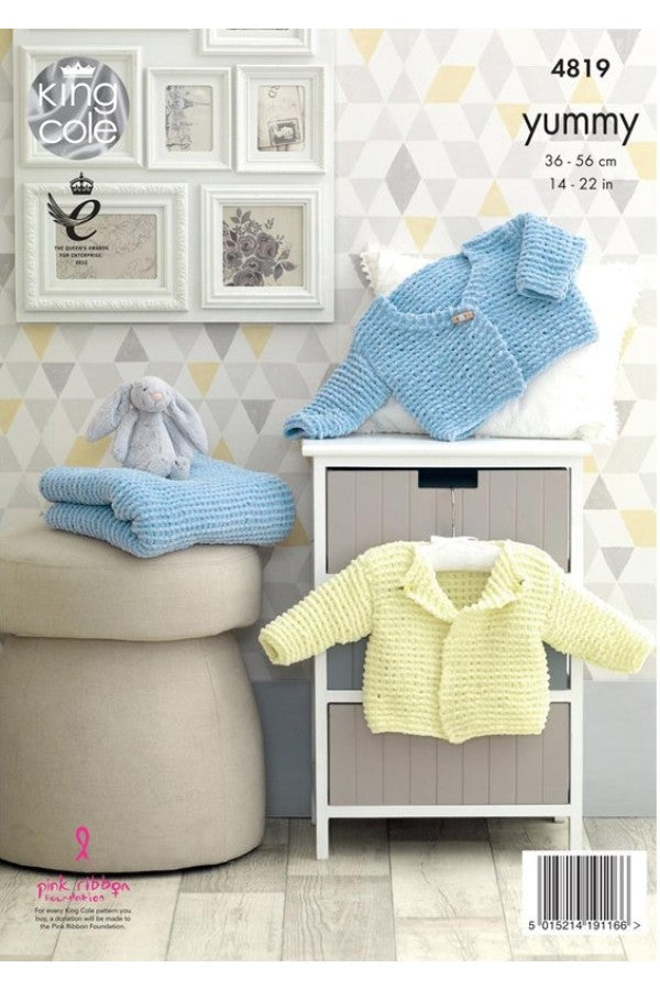 King Cole 4819 Cardigans and Blanket in Yummy Leaflet