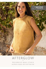MODE at Rowan Afterglow Top by Quail Studio in Alpaca Haze or Cotton DK Leaflet