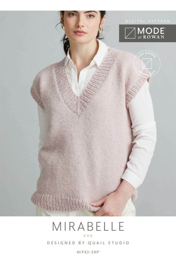 MODE at Rowan Mirabelle Slipover by Quail Studio in Merino Soft and Alpaca Haze Leaflet