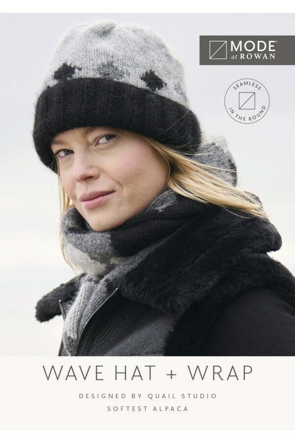 MODE at Rowan - Wave - Hat and Wrap by Quail Studio in Softest Alpaca Leaflet