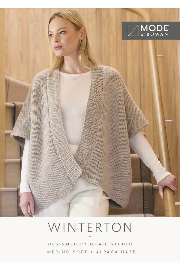 MODE at Rowan - Winterton - Sleeveless Cardigan by Quail Studio in Alpaca Haze and Merino Soft Leaflet