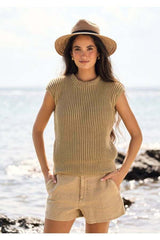 MODE at Rowan Afterglow Top by Quail Studio in Alpaca Haze or Cotton DK Leaflet