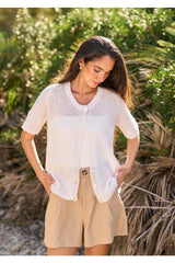 MODE at Rowan Mirage Cardigan by Quail Studio in Alpaca Haze Leaflet