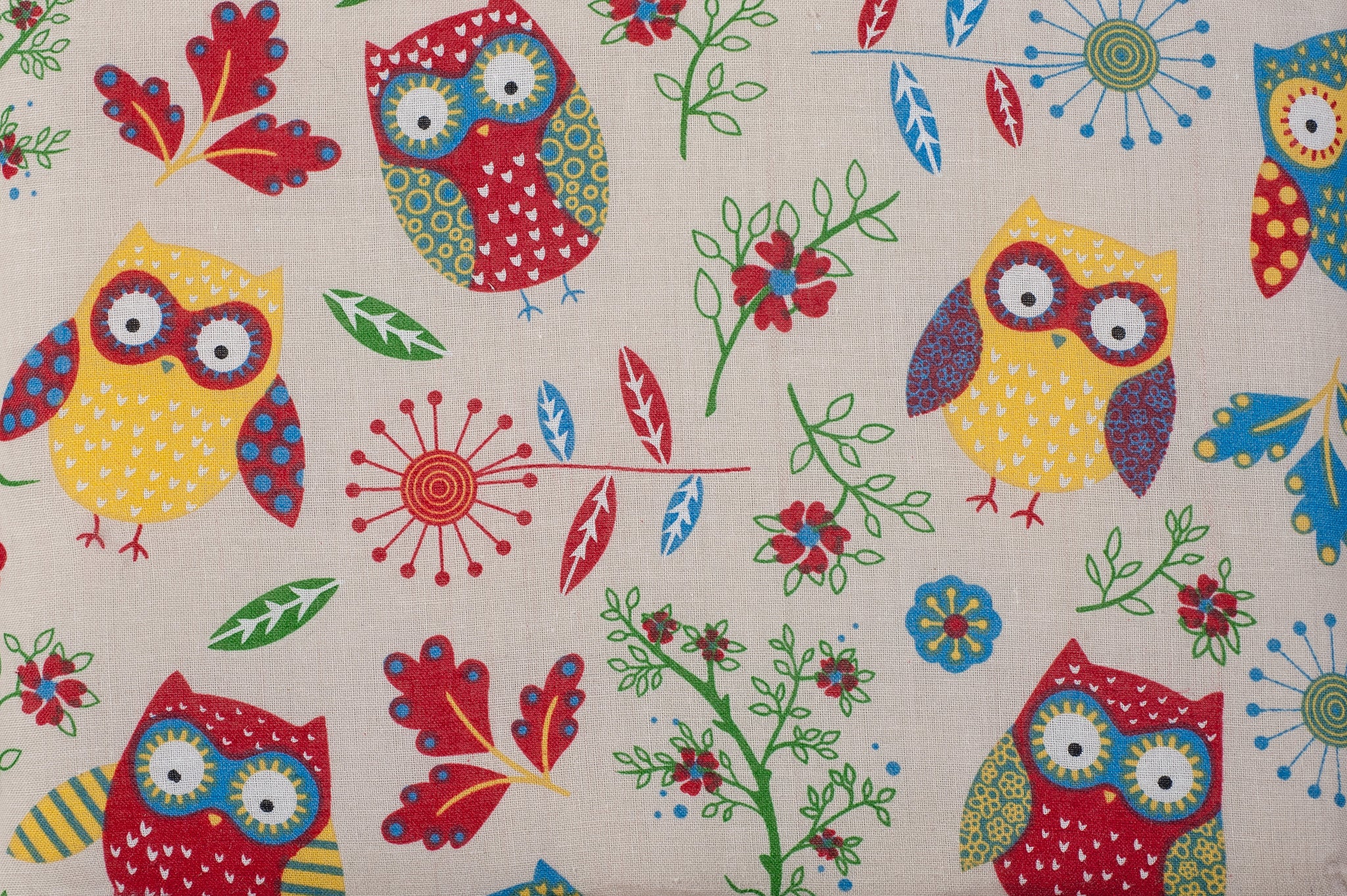 Craft Bag with Wooden Handles: Owl