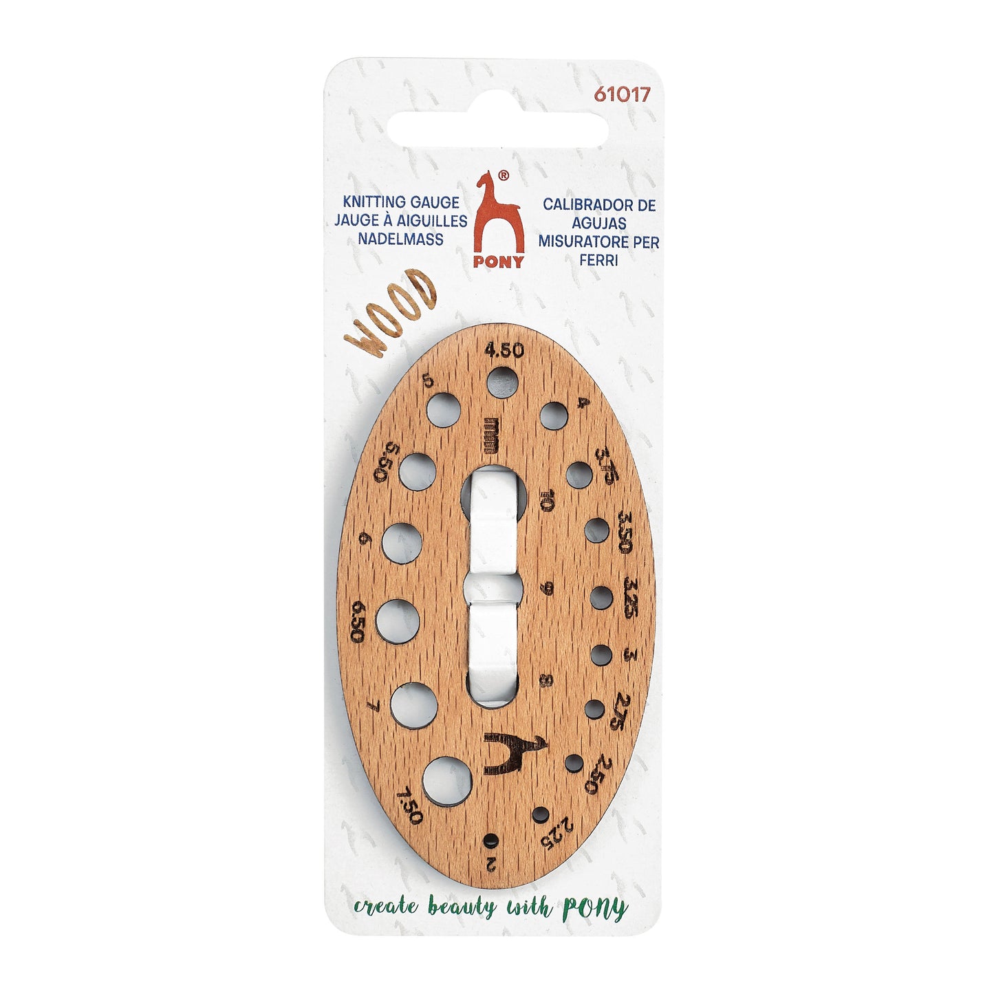 Wooden Knitting Gauge: Oval