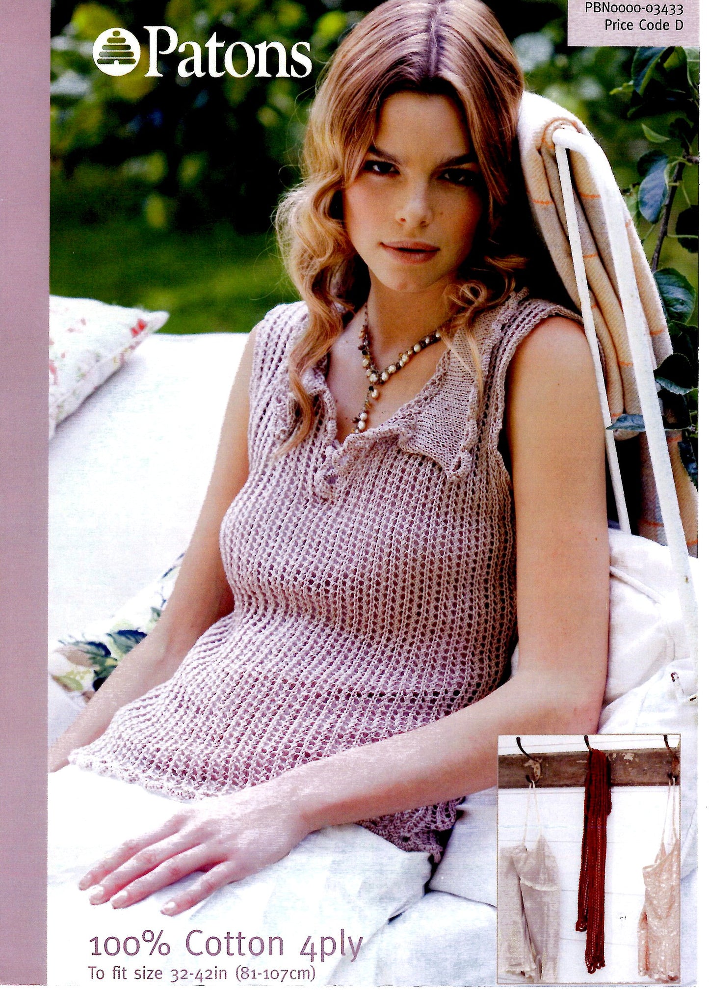 PDF Knitted Sleeveless Top and Scarf 4ply (Downloaded PDF)