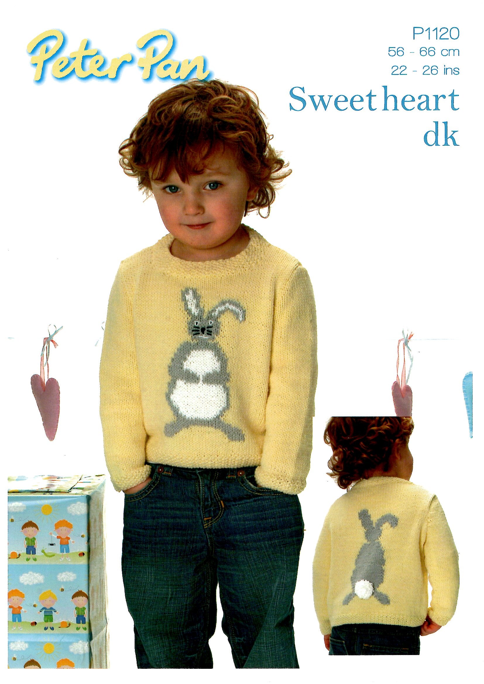 Peter Pan DK P1120 Rabbit Sweater 22-26 (Knitting Pattern)