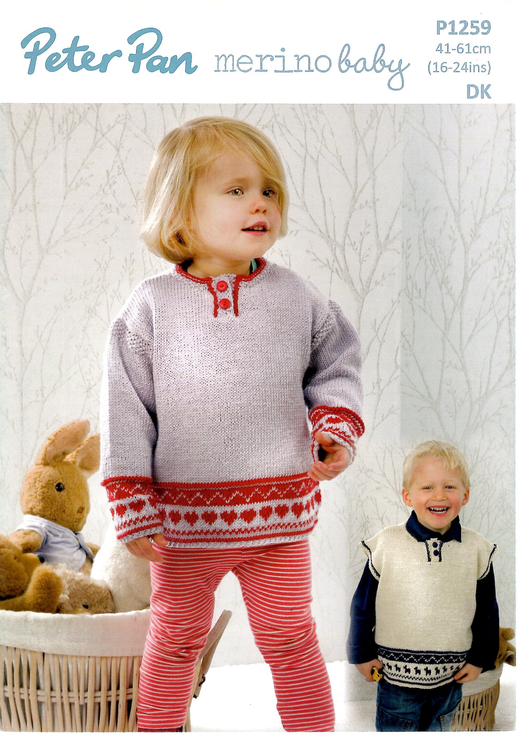 Wendy: Peter Pan DK: P1259 Sweater Or Slipover 16-24 (knitting Pattern)