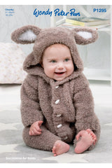 Peter Pan P1295 Bunny Onesie in Precious Chunky Leaflet