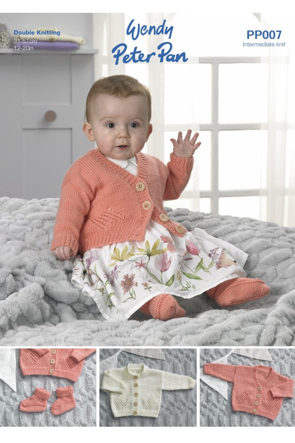Peter Pan PP007 Cardigans and Bootees in Peter Pan DK Leaflet