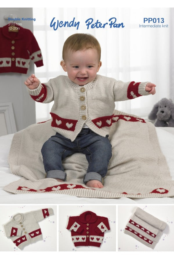 Peter Pan PP013 Cardigans and Blanket in Peter Pan DK Leaflet