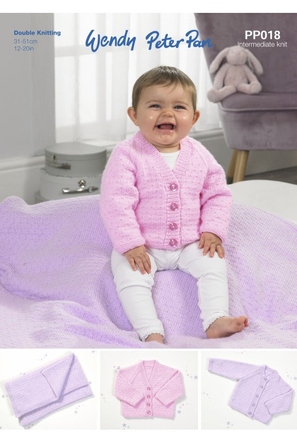 Peter Pan PP018 Cardigans and Blanket in Peter Pan DK Leaflet
