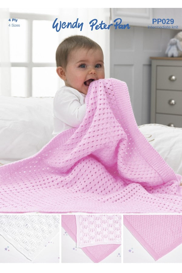 Peter Pan PP029 Blankets in Peter Pan 4 Ply Leaflet