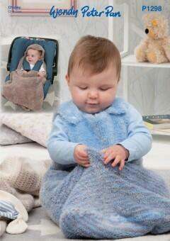 Peter Pan P1298 Snuggle Bag and Car Seat Blanket in Precious Chunky Leaflet