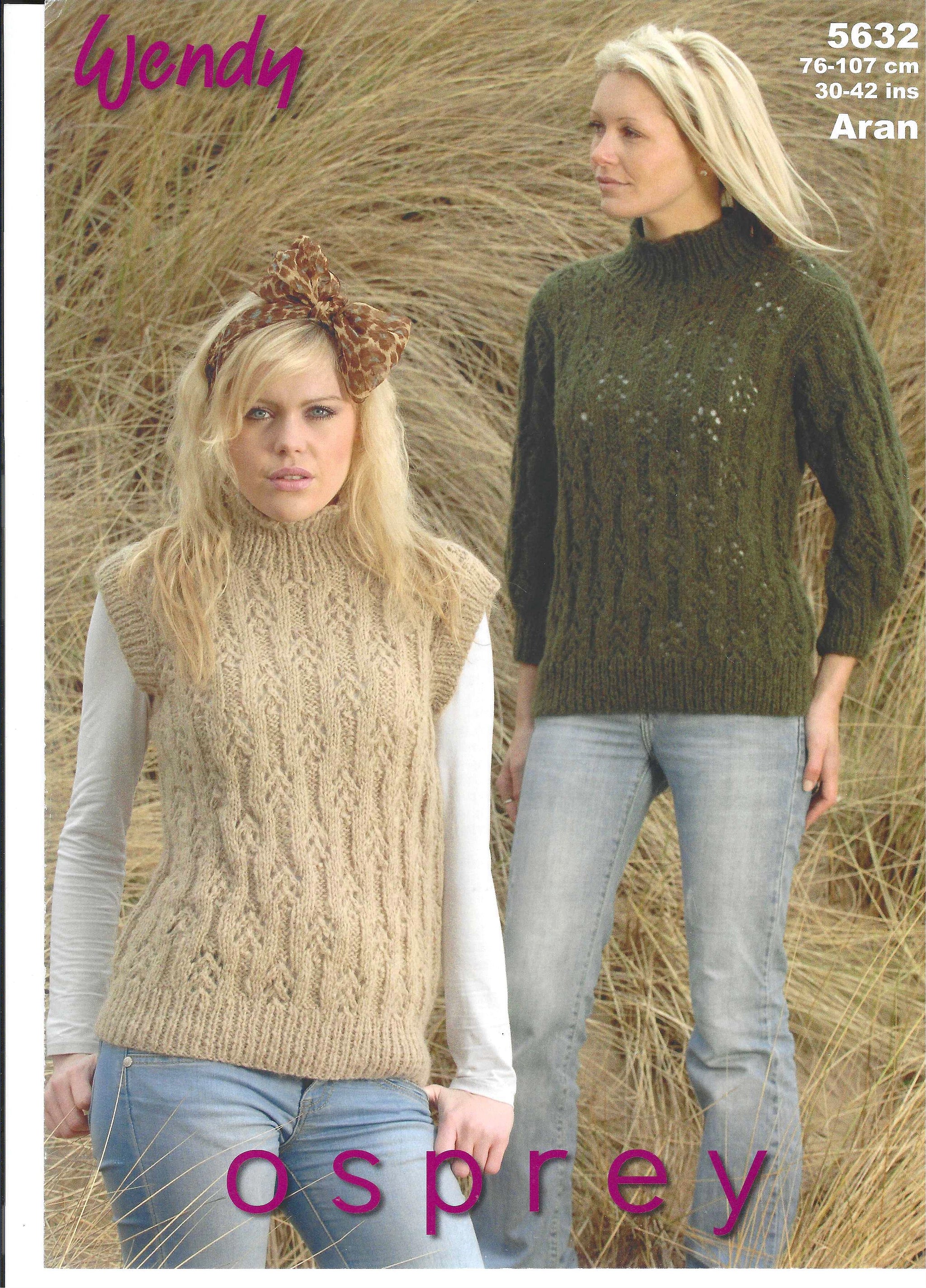 Open Stitch Lacy Sweaters or Tank Top Aran (Downloadable PDF)