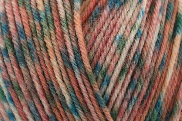 Rico Socks Sprinkly Stripey 4 Ply Rose 002 - 100g