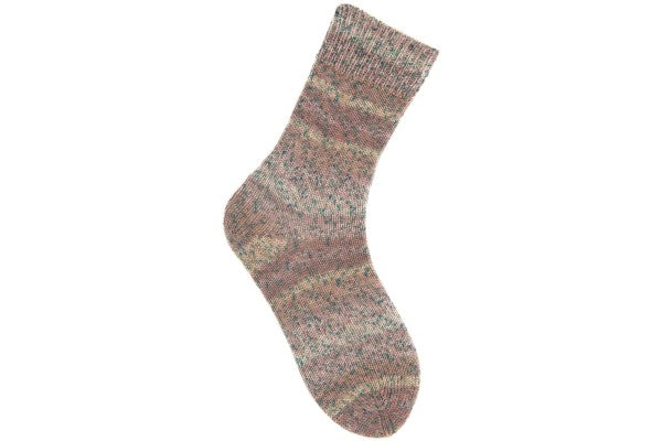 Rico Socks Sprinkly Stripey 4 Ply Rose 002 - 100g