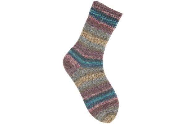 Rico Socks Sprinkly Stripey 4 Ply Berry 003 - 100g