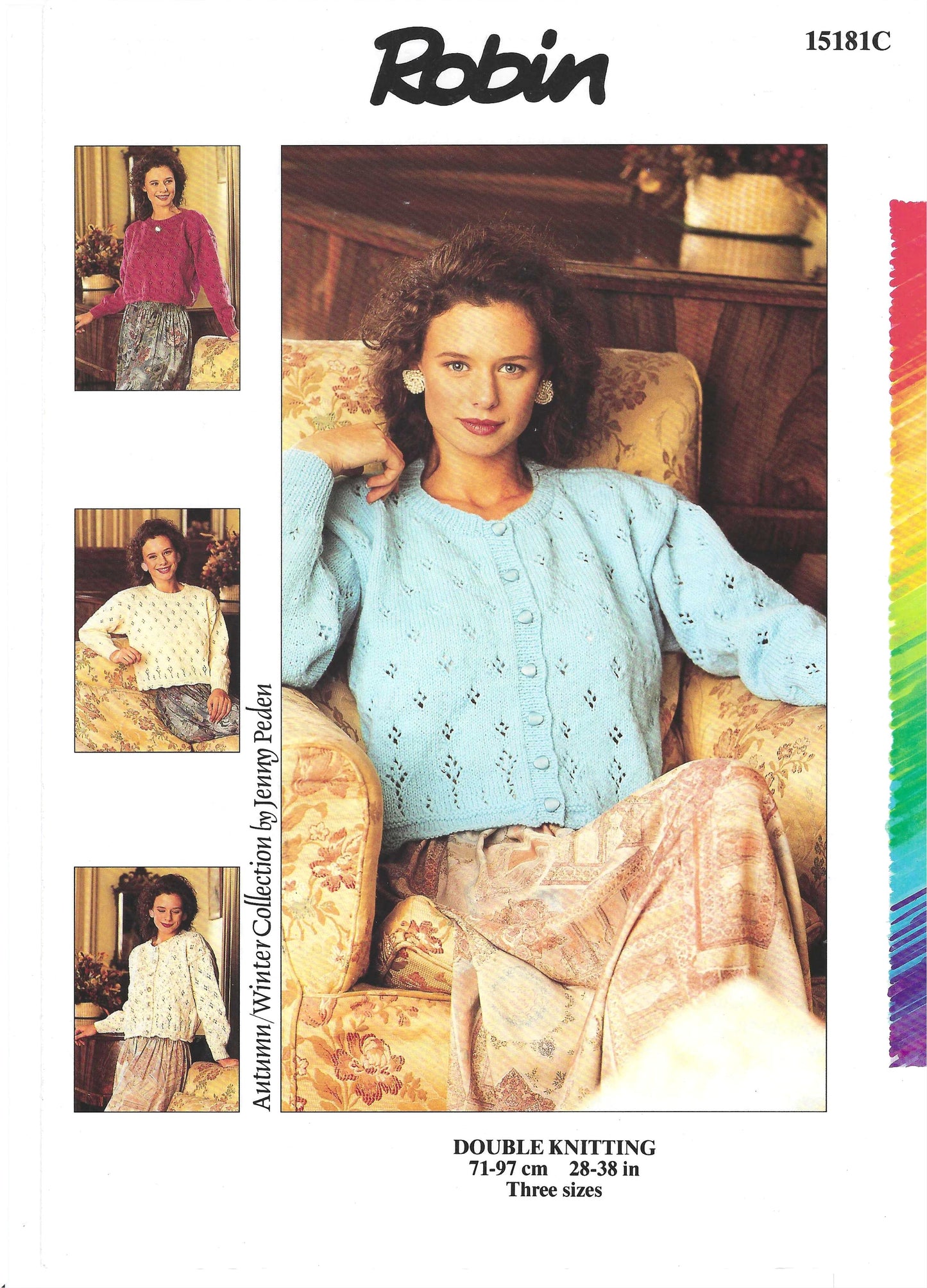 PDF Ladies Lacy Cardigan Or Sweater DK Robin 15181 (Downloadable PDF)