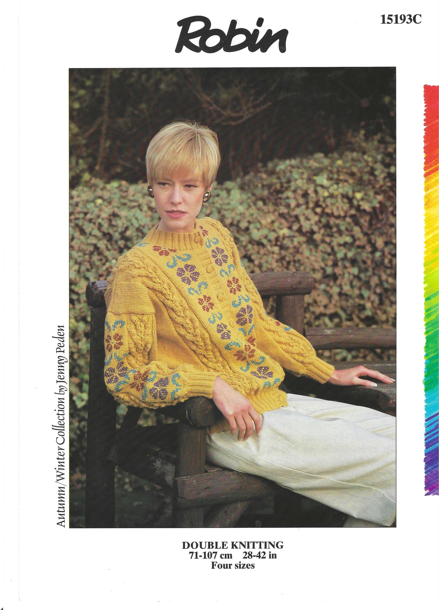 PDF Ladies Cardigan With Embroidery DK Robin 15193 (Downloadable PDF)