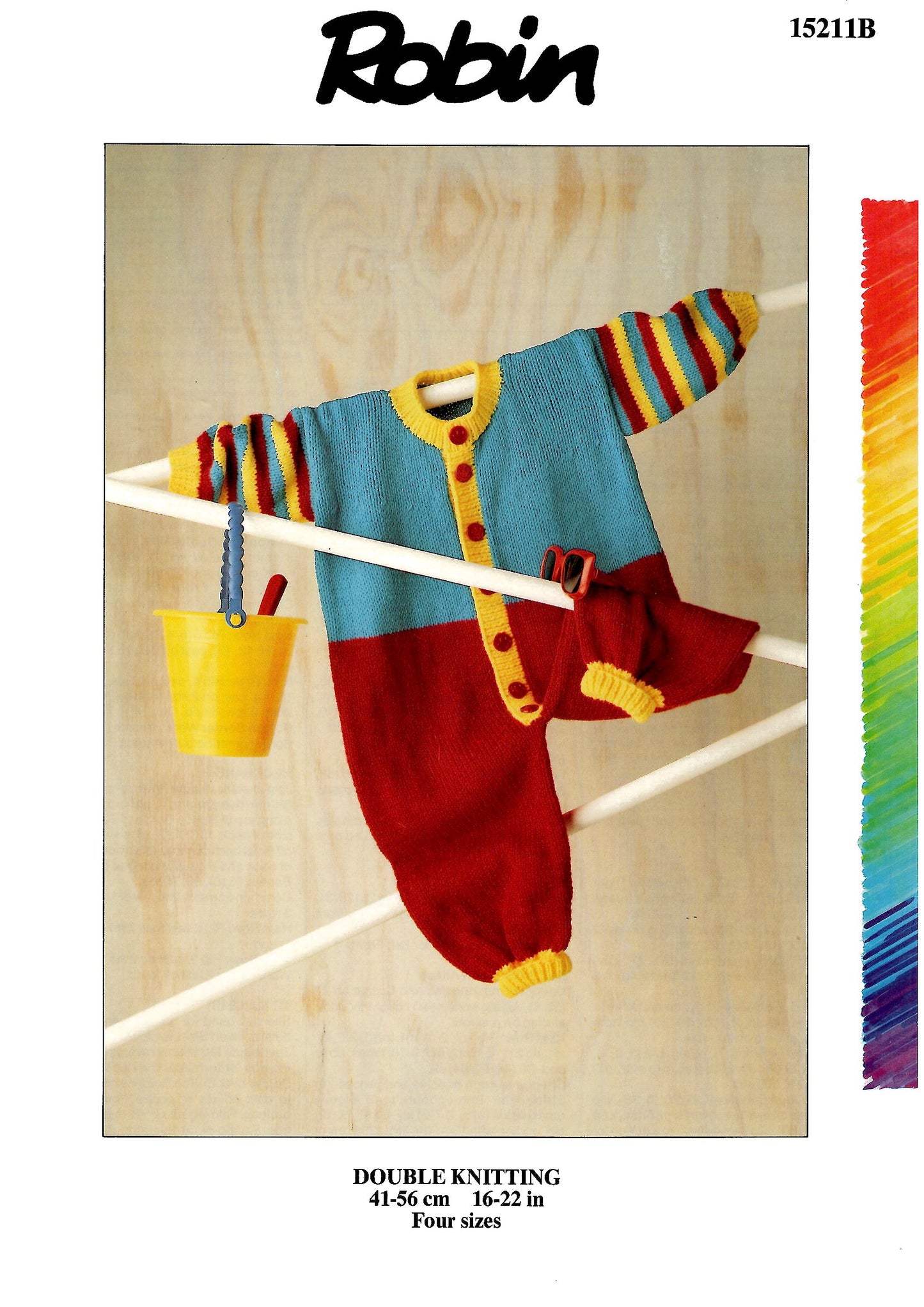 Robin 15211 DK Playsuit Babies or Toddlers 41cm - 56cm (Downloadable PDF)