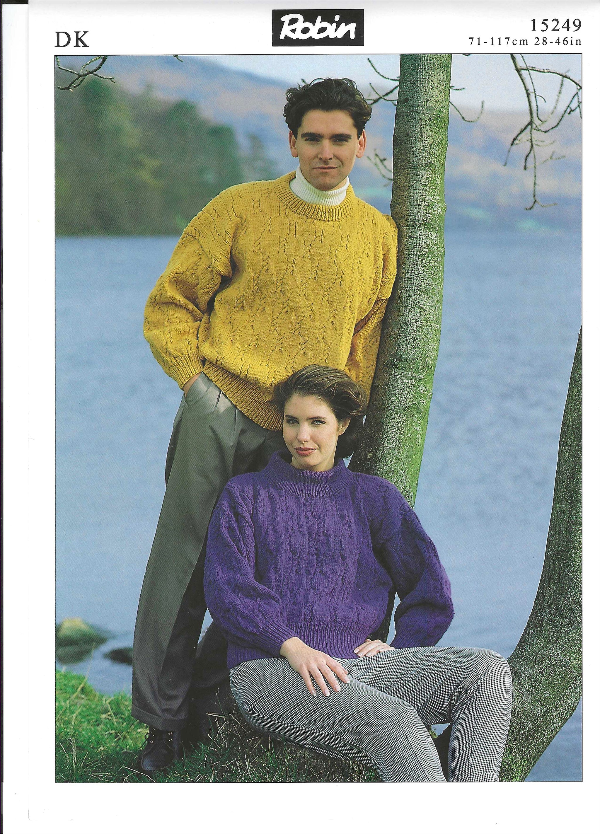 PDF Ladies Or Mens Sweater DK Robin 15249 (Downloadable PDF)