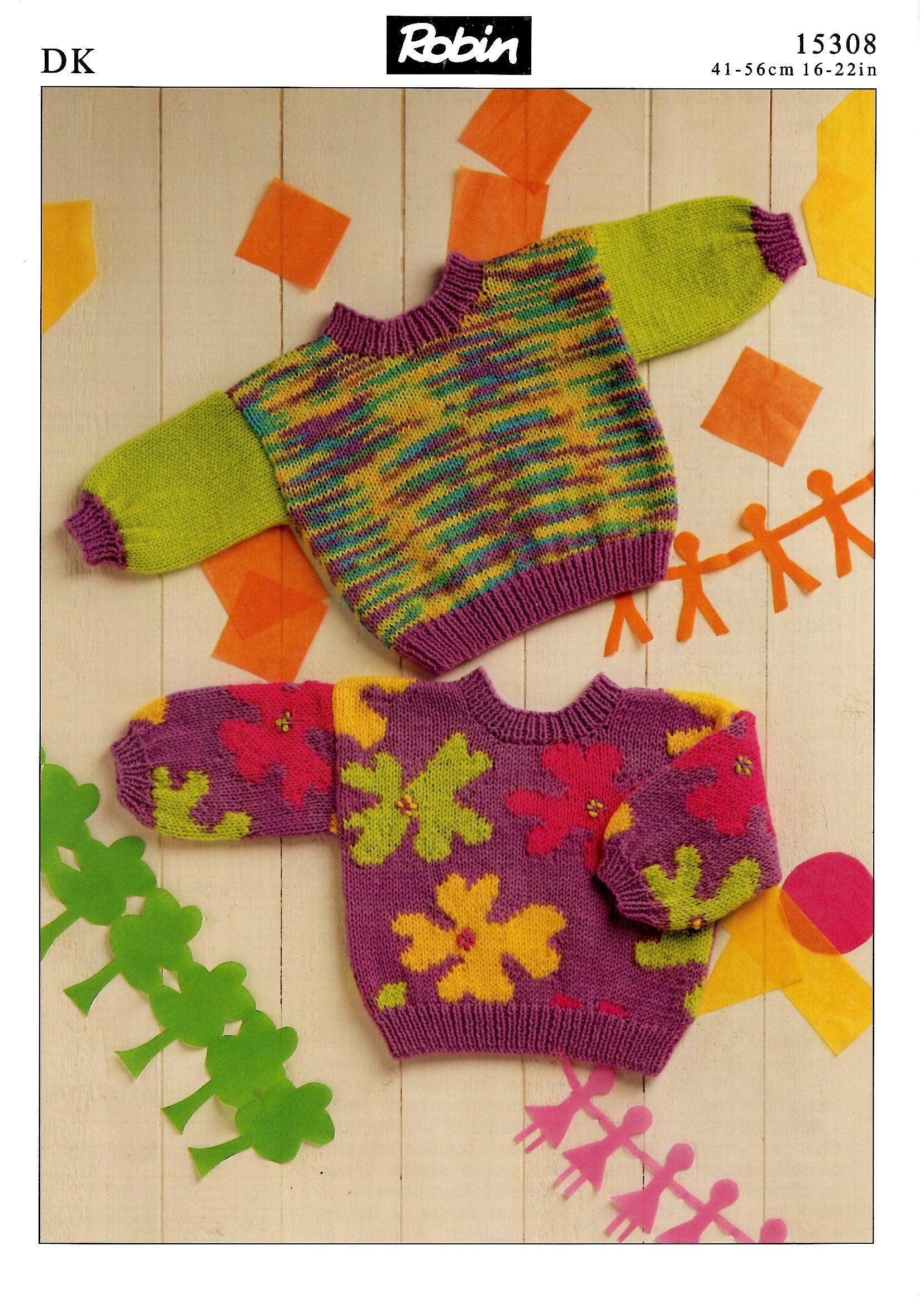 Robin 15308 DK Babies and Children Sweaters 41cm-56cm (Downloadable PDF)