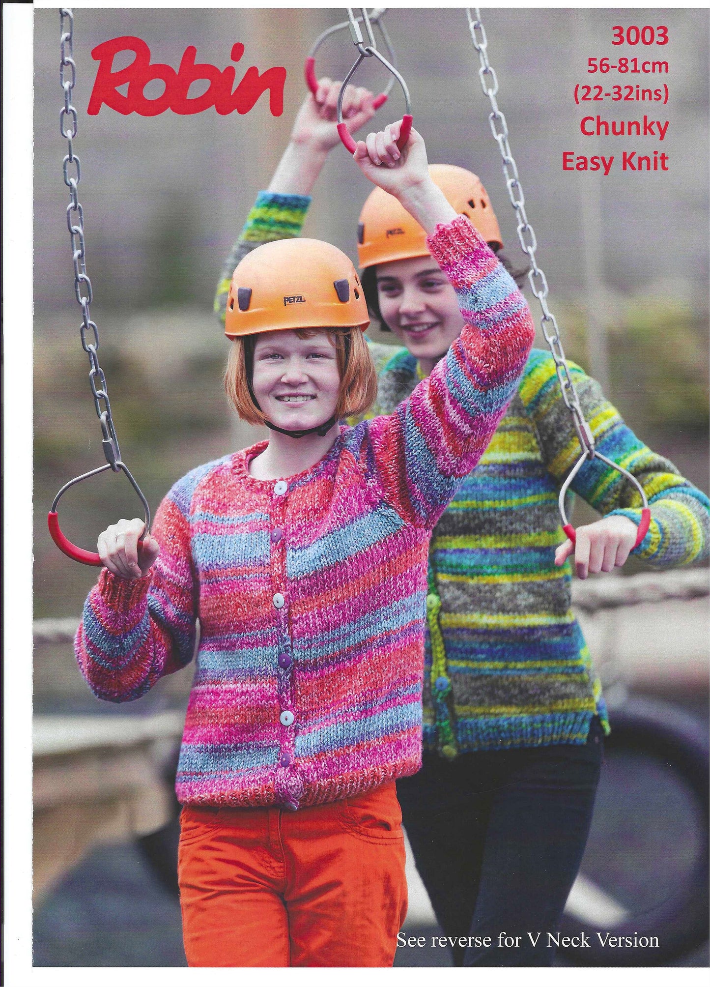 Robin Chunky 3003 Children Round Neck or V Neck Cardigan (Downloadable PDF)