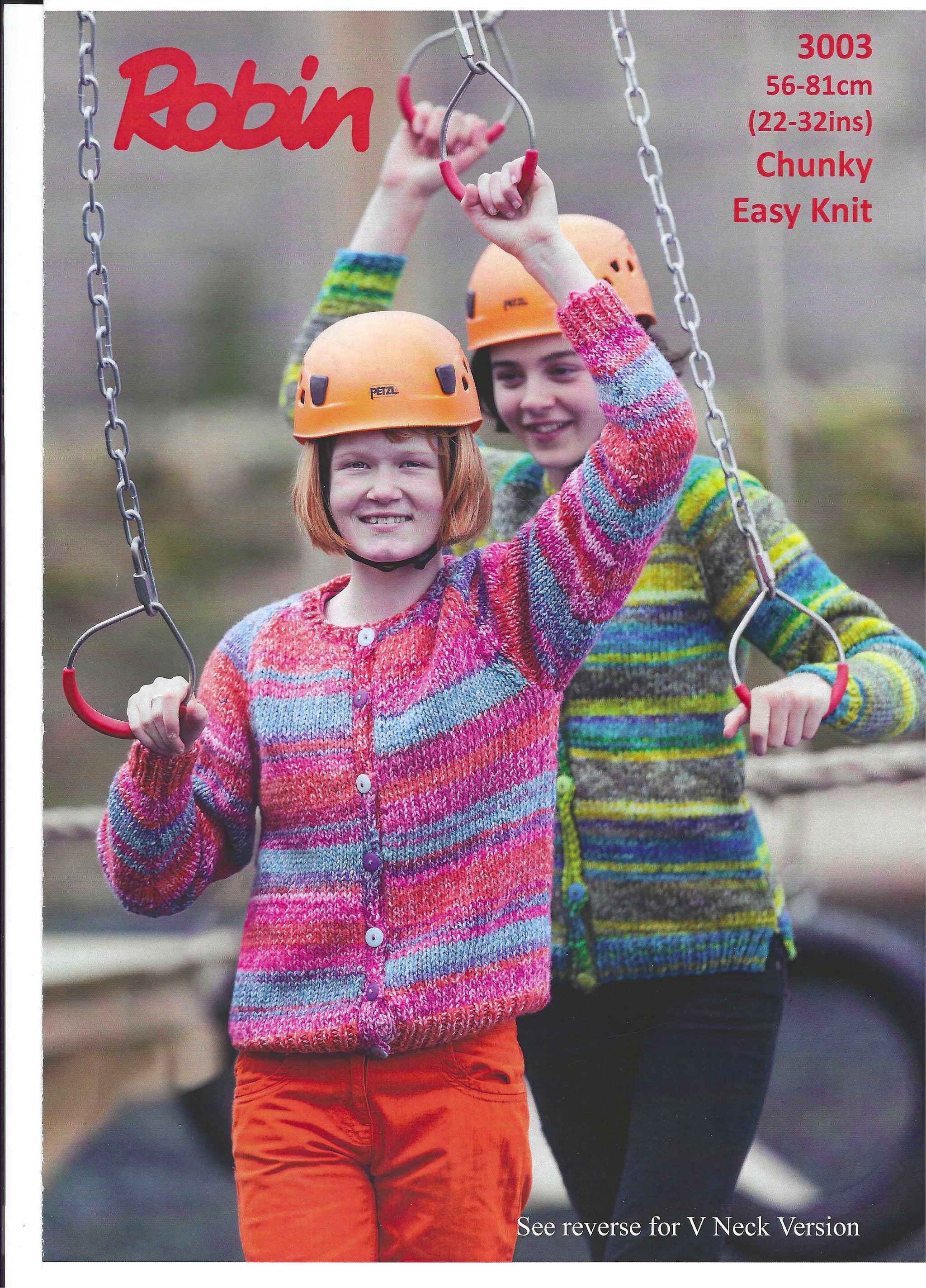 Robin Chunky 3003 Children Round Neck or V Neck Cardigan (Downloadable PDF)